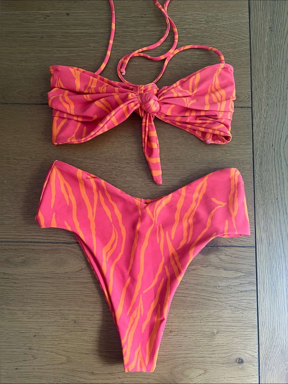 SKATIE Pink & Orange Bandeau Bikini Set